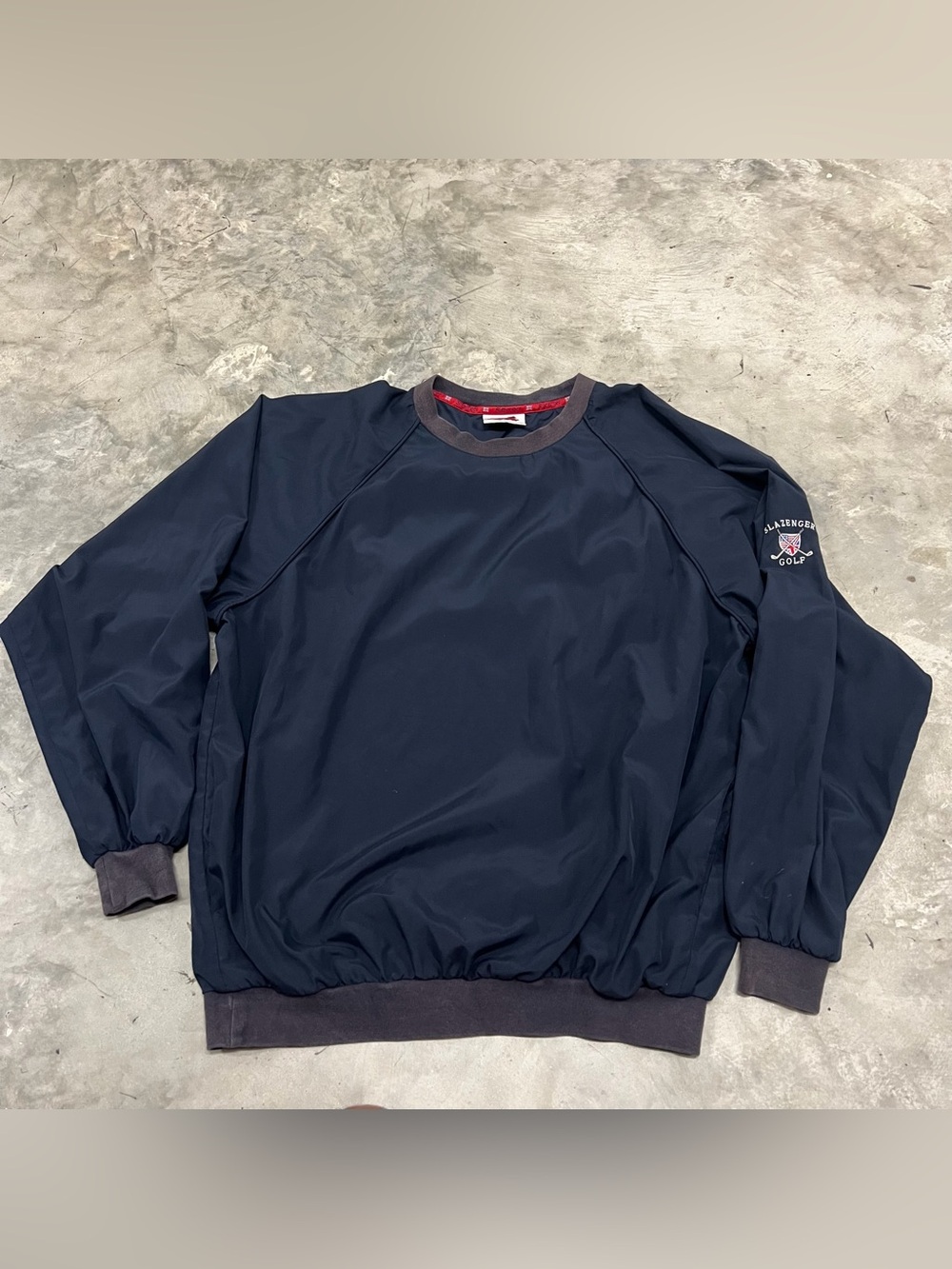 VTG Slazenger Pullover Windbreaker Golf Jacket Mens Large Blue Lined Hong Kong